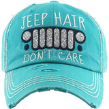 Women's Jeep Hair Don't Care Distressed Baseball Cap Adjustable Hat