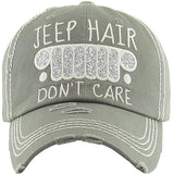 Women's Jeep Hair Don't Care Distressed Baseball Cap Adjustable Hat