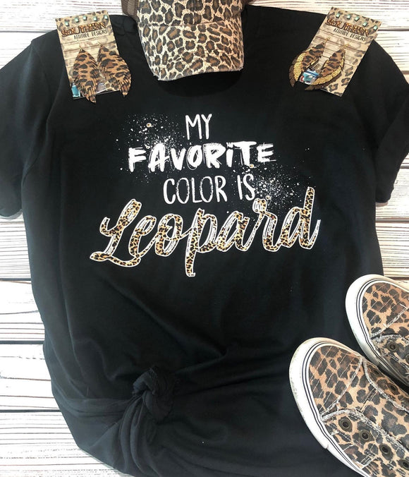 My Favorite Color is Leopard Short Sleeve Top Shirt