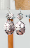 Antiqued Silver Concho Earrings