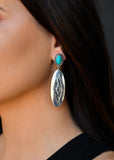 Oval Aztec Stamped Earring