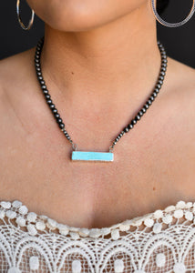 Navajo Pearl Necklace with Turquoise Bar