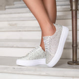 Corkys Bedazzled Rhinestone Sneakers in Clear
