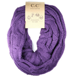 Women's Solid Cable Knit CC Infinity Scarf