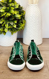 Corkys Babalu Sneaker in Green Velvet