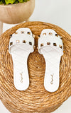 Qupid Hazy Spike Sandal in White