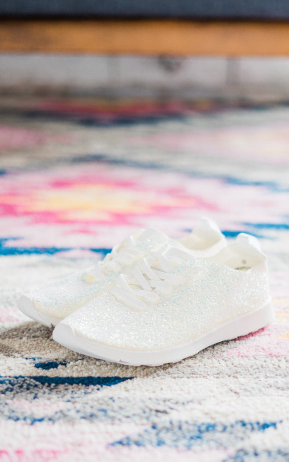Not Rated Mayo Glitter Sneakers in White