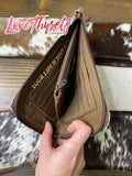 STS Ranchwear Classic Leather Cowhide Clutch Wristlet Wallet