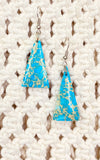 Blue Indigo Turquoise Slab Earrings