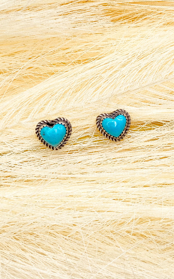 Judith Dixon Turquoise Heart Earrings