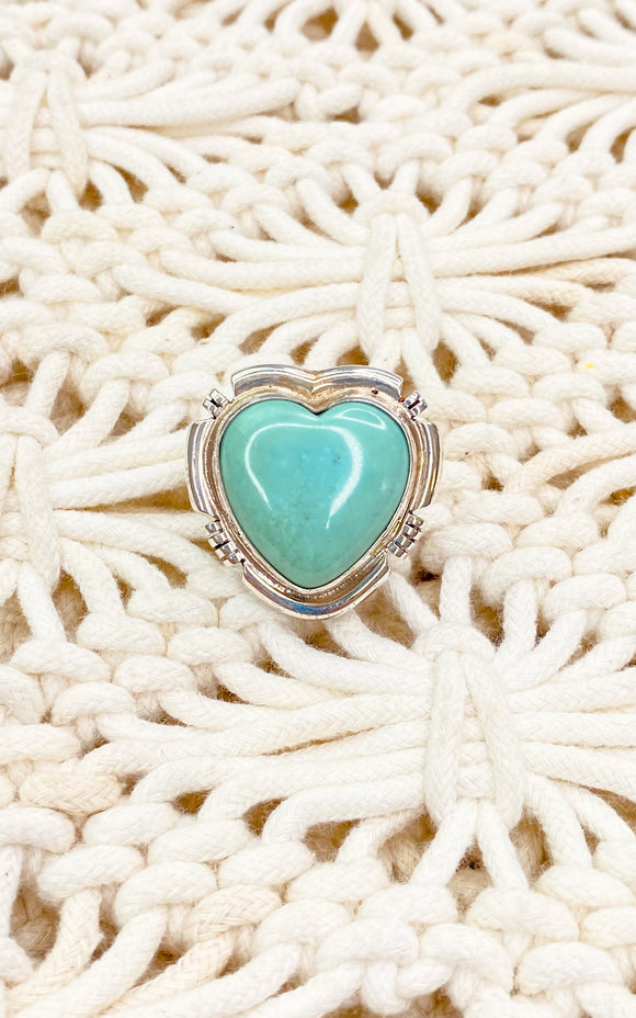 Eli Skeets Turquoise Heart Ring
