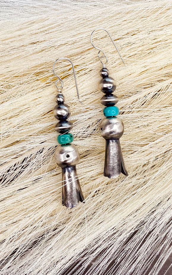 Mason Lee Navajo Pearl and Turquoise Earrings