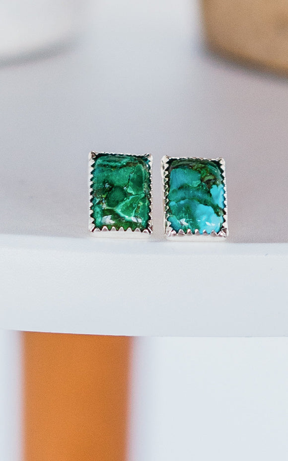 Dorthy Yazzie Sonoran Turquoise Post Earrings
