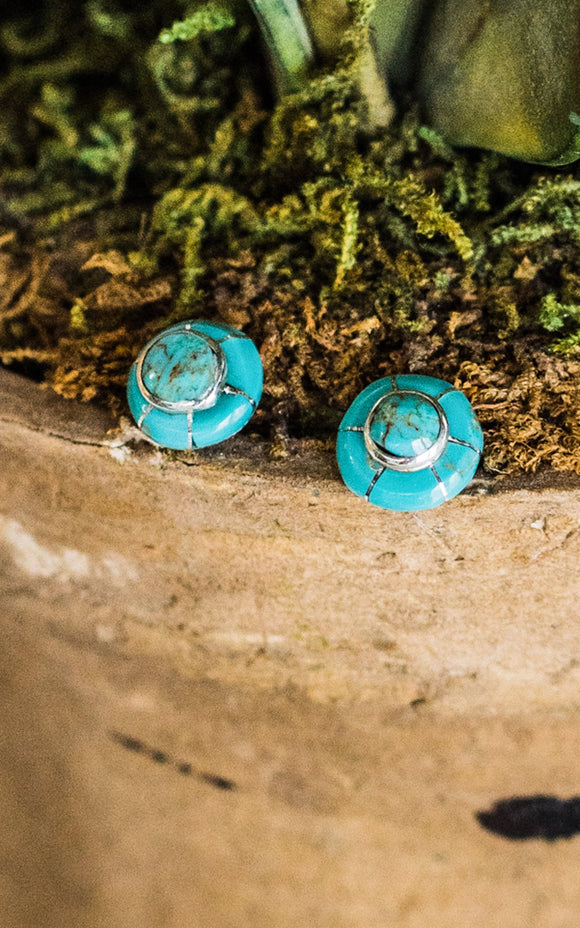 Fred Manuelito Turquoise Post Earrings