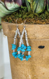 Corraine Smith Navajo Turquoise and Shell Dangle Earrings