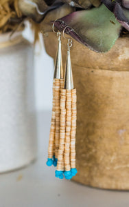 Corraine Smith Shell & Kingman Turquoise Earrings