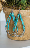Corraine Smith Navajo Pearl & Turquoise Statement Hoops