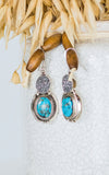 Kingman Turquoise & Druzie Earrings by Wylie