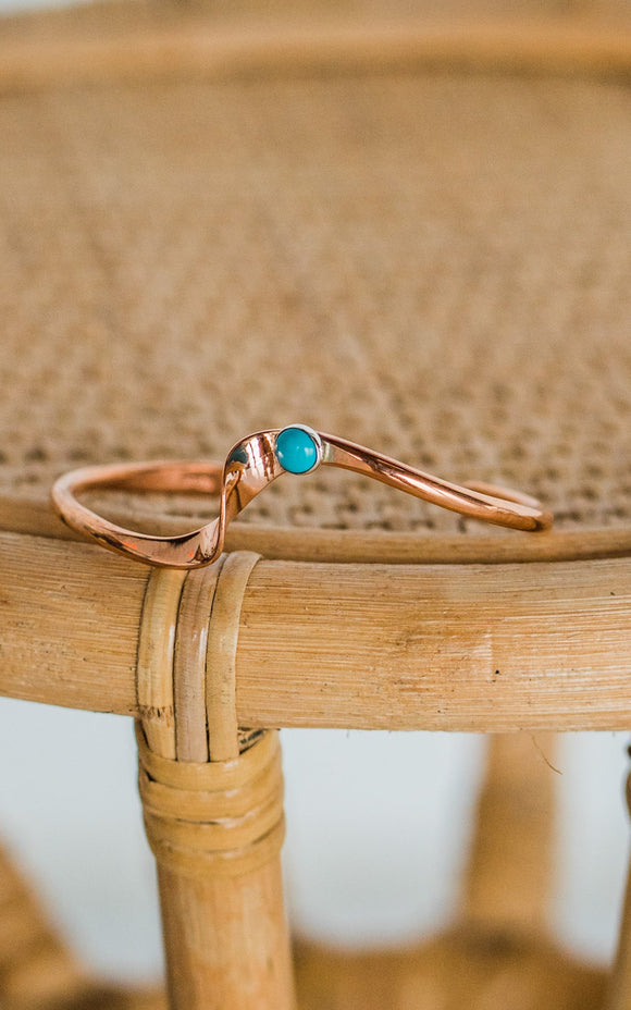 Yolanda Skeets Copper & Kingman Turquoise Bracelet